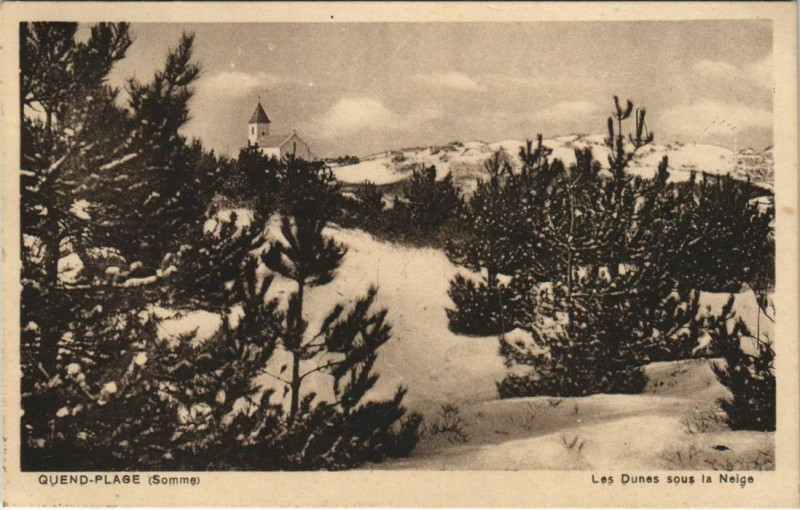 Carte postale ancienne Quend-Plage-les-Pins Les Dunes sous la Neige à Quend
