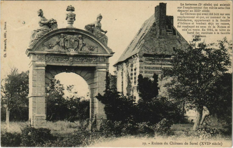 Carte postale ancienne Chateau de Sorel Ruines à Sorel
