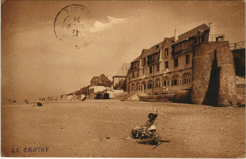 Carte postale ancienne Le Crotoy vue de la plage au Crotoy