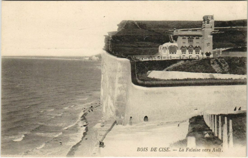 Carte postale ancienne Bois-de-Cise La Falaise vers Ault à Ault