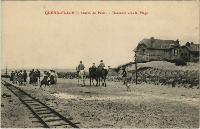 Carte postale ancienne Quend-Plage-les-Pins La Descente vers la Plage à Quend