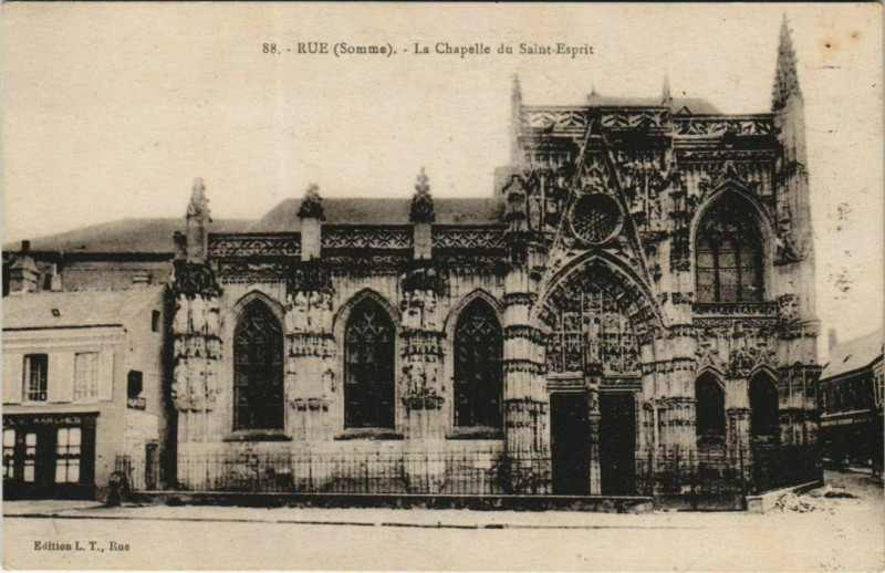 Carte postale ancienne Rue Chapelle du Saint-Esprit à Rue