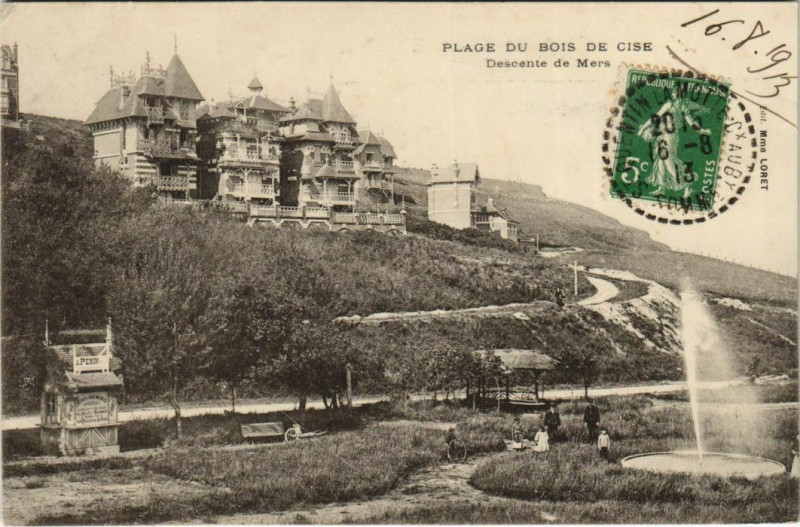 Carte postale ancienne Plage du Bois-de-Cise Descente de Mers