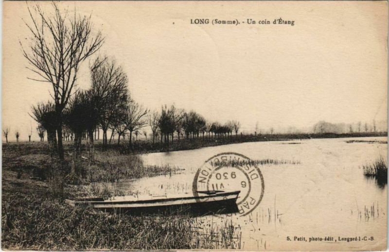 Carte postale ancienne Long un coin d'étang à Long