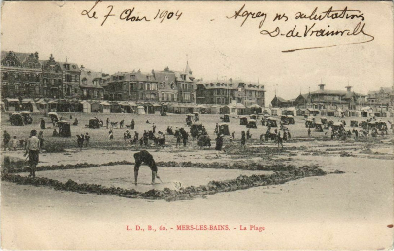 Carte postale ancienne Mers-les-Bains La Plage à Mers-les-Bains