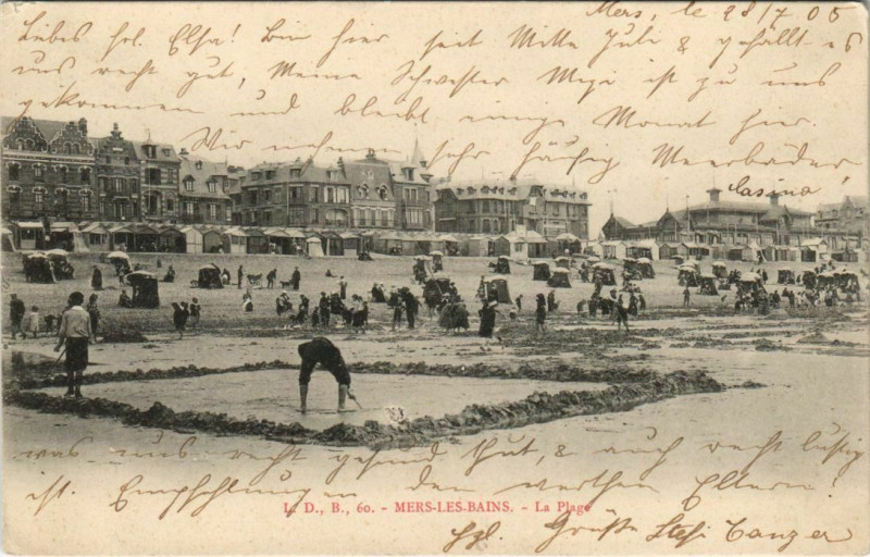Carte postale ancienne Mers-les-Bains La Plage à Mers-les-Bains