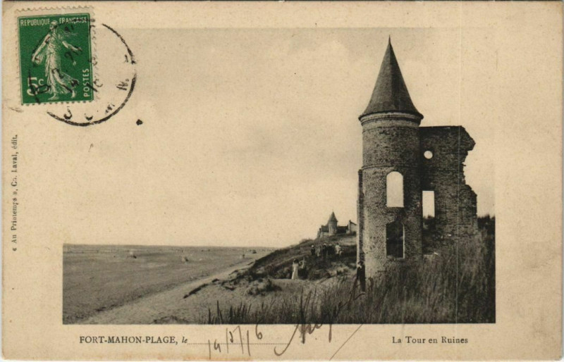Carte postale ancienne Fort-Mahon Tour en ruine