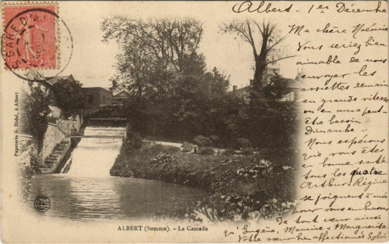 Carte postale ancienne Albert La Cascade à Albert