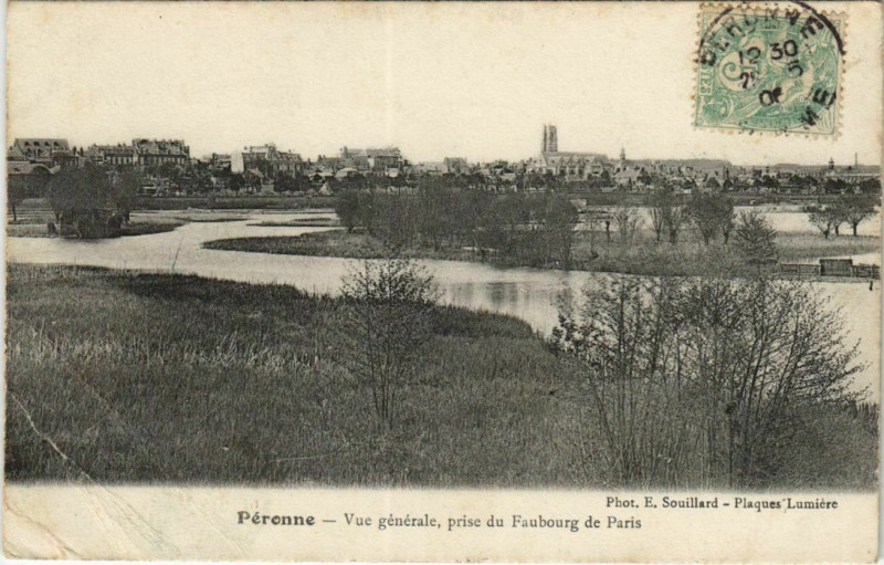 Carte postale ancienne Peronne Vue générale à Péronne