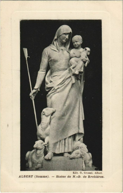 Carte postale ancienne Albert Statue de N.-D. de Brebieres à Albert