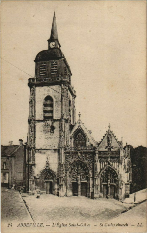 Carte postale ancienne Abbeville Eglise Saint-Gilles à Abbeville