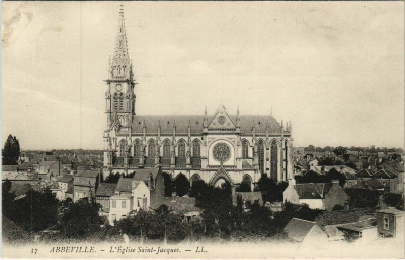 Carte postale ancienne Abbeville Eglise Saint-Jacques à Abbeville