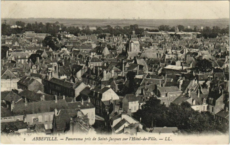 Carte postale ancienne Abbeville Panorama à Abbeville