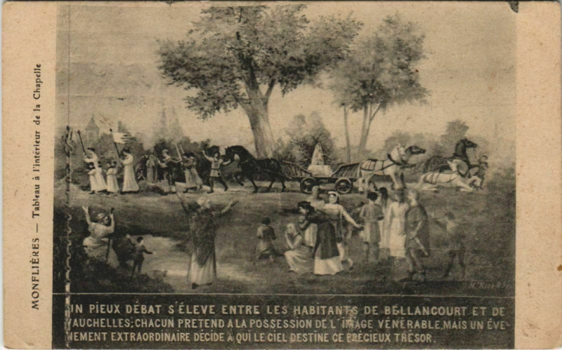 Carte postale ancienne Monflieres Tableau dans la Chapelle