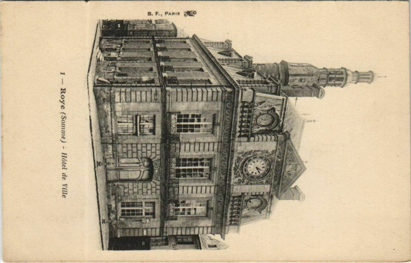 Carte postale ancienne Roye Hotel De Ville à Roye
