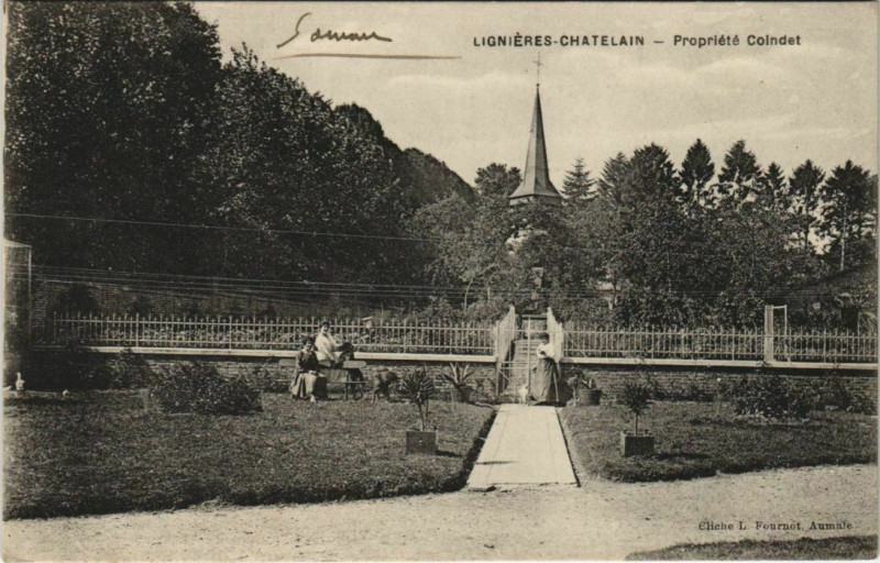 Carte postale ancienne Lignieres-Chatelain Propr. Coindet à Lignières-Châtelain