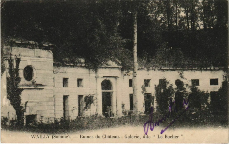 Carte postale ancienne Wailly Ruines du Chateau à Y