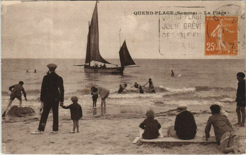 Carte postale ancienne Quend-Plage La Plage à Quend