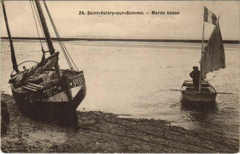 Carte postale ancienne Saint-Valery-sur-Somme Marée basse à Saint-Valery-sur-Somme