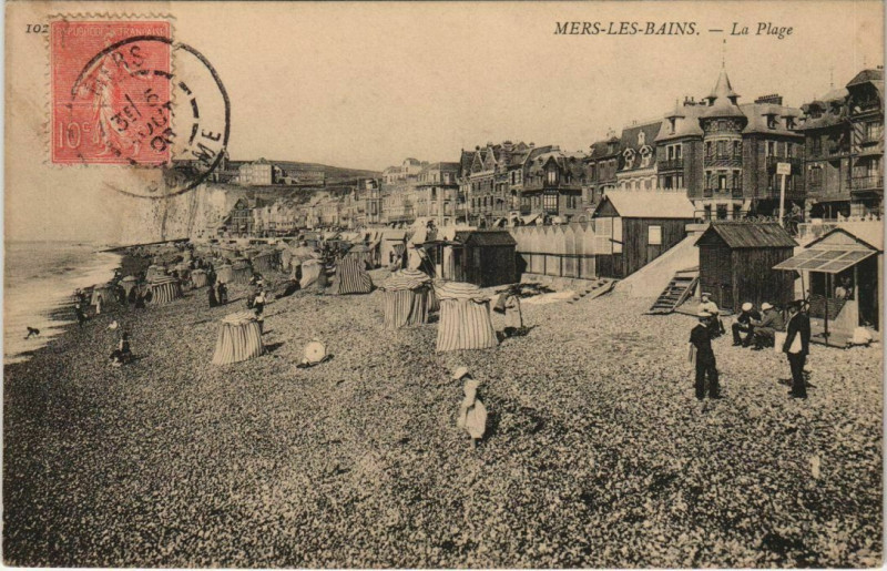 Carte postale ancienne Mers-les-Bains La Plage à Mers-les-Bains