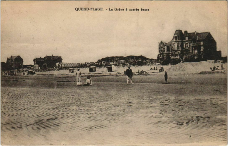 Carte postale ancienne Quend-Plage La Greve a marée basse à Quend