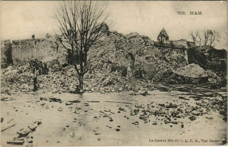 Carte postale ancienne Guerre Military Ham à Ham