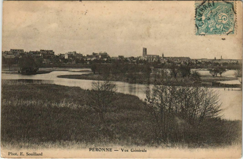 Carte postale ancienne Peronne vue générale à Péronne