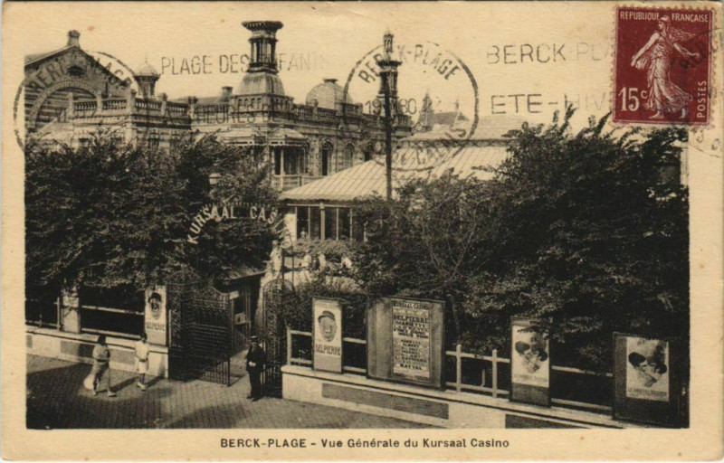 Carte postale ancienne Berck-Plage - Vue générale du Kursaal Casino à Berck