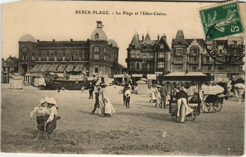Carte postale ancienne Berck-Plage La Plage Eden Casino à Berck