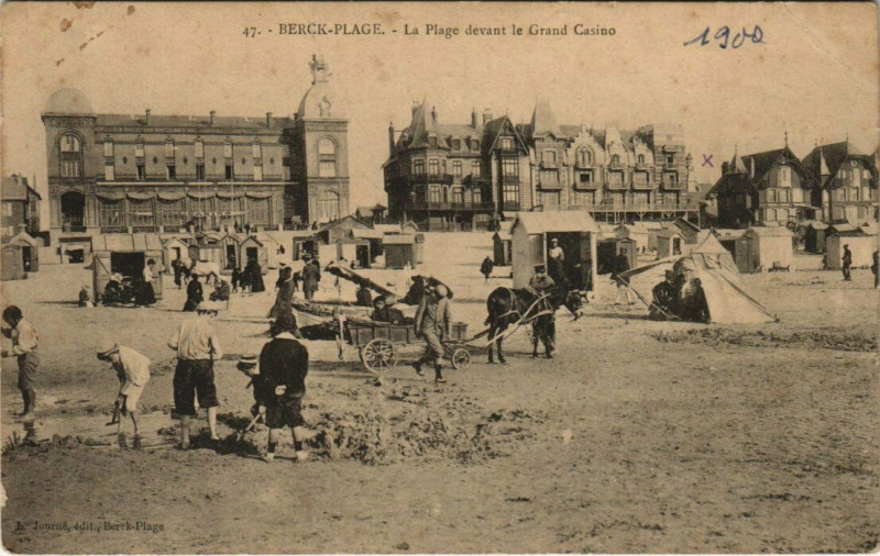 Carte postale ancienne Berck-Plage La Plage le cas à Berck