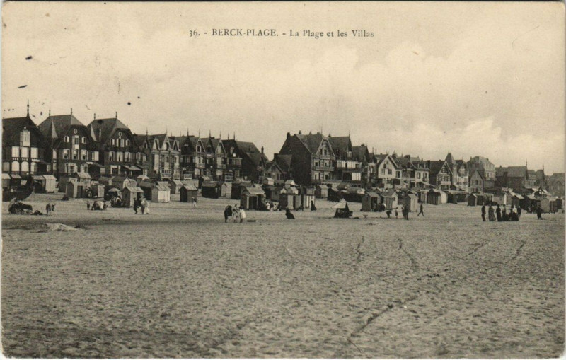 Carte postale ancienne Berck-Plage La Plage et les villas à Berck