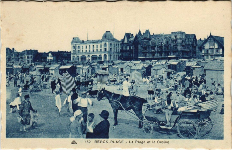 Carte postale ancienne Berck-Plage La Plage et le Casino à Berck