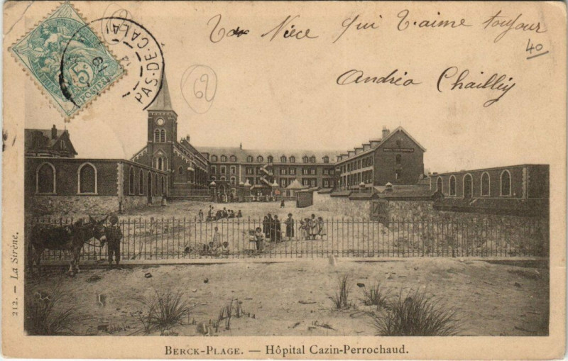 Carte postale ancienne Berck-Plage Hopital Cazin-Perrochaud à Berck