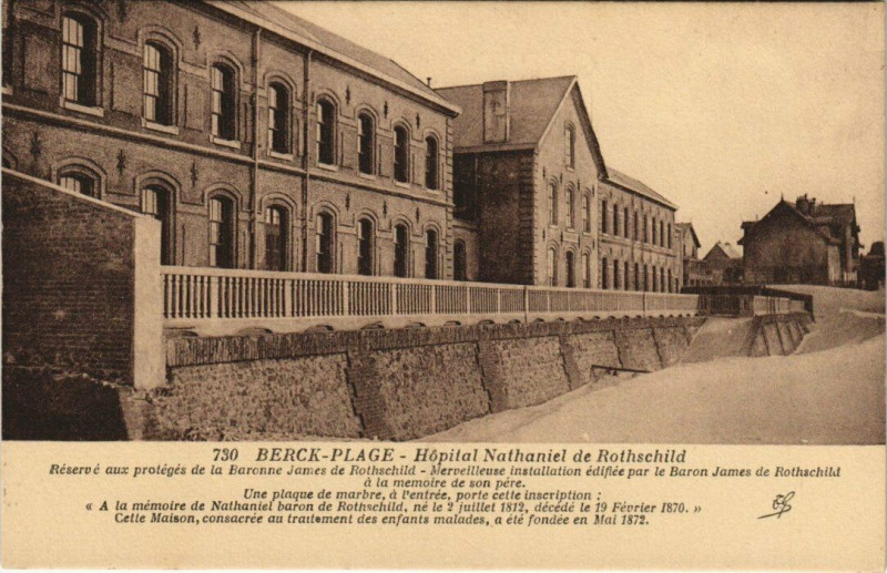 Carte postale ancienne Berck-Plage Hopital Rotschild à Berck