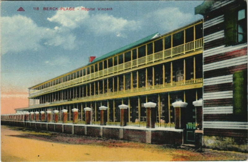 Carte postale ancienne Berck-Plage Hopital Vincent à Berck