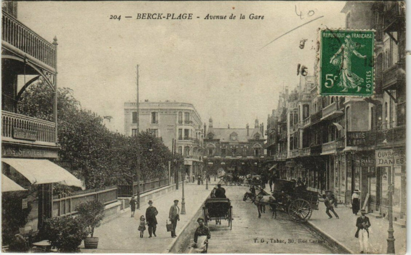 Carte postale ancienne Berck-Plage Avenue de la Gare à Berck