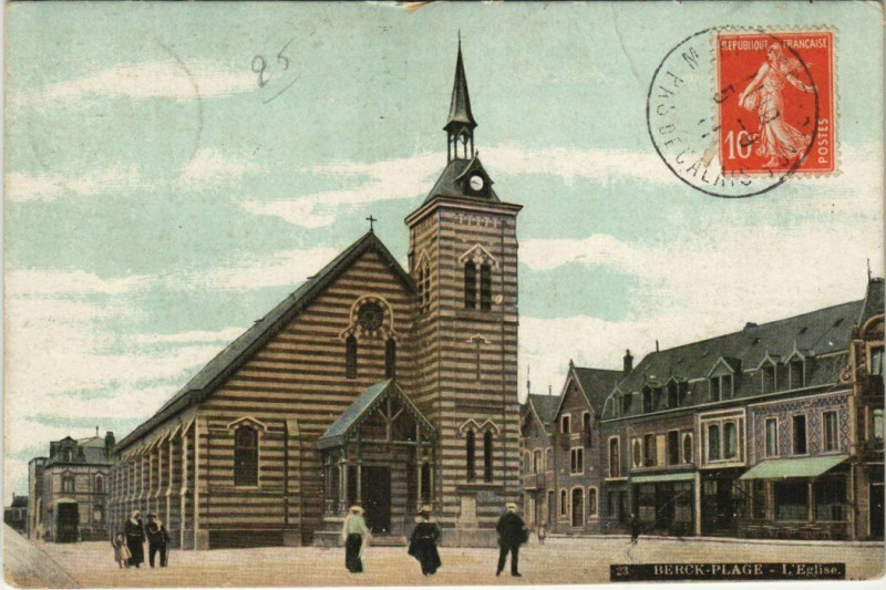 Carte postale ancienne Berck-Plage Eglise à Berck
