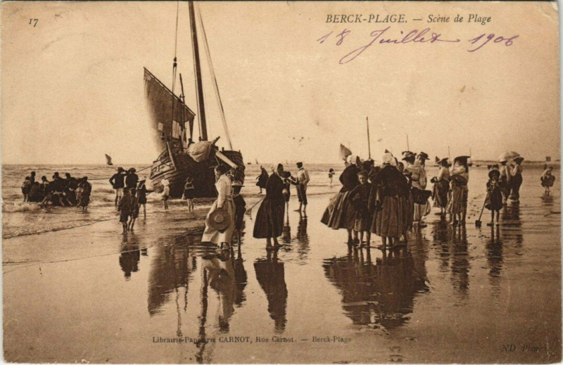 Carte postale ancienne Berck-Plage Scene de pLage à Berck