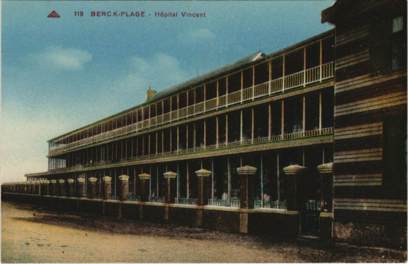 Carte postale ancienne Berck-Plage Hopital Vincent à Berck