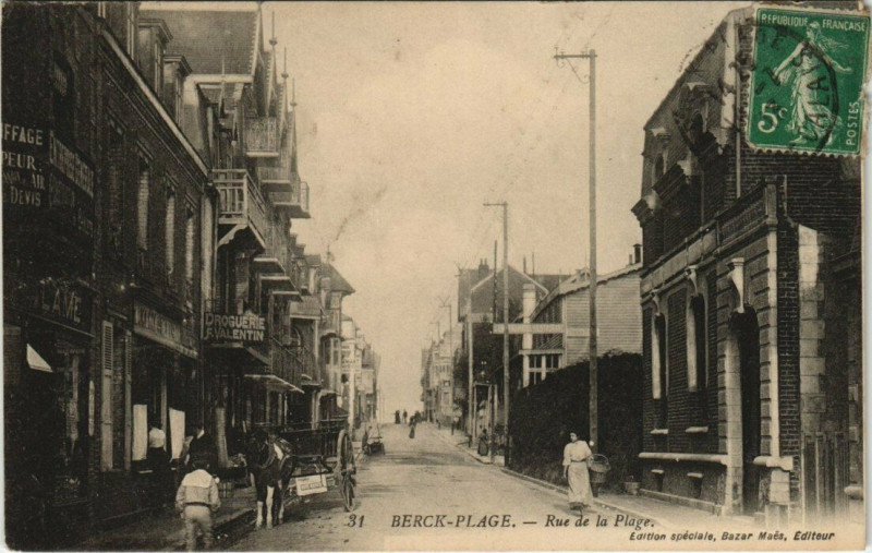Carte postale ancienne Berck-Plage Rue de la Plage à Berck