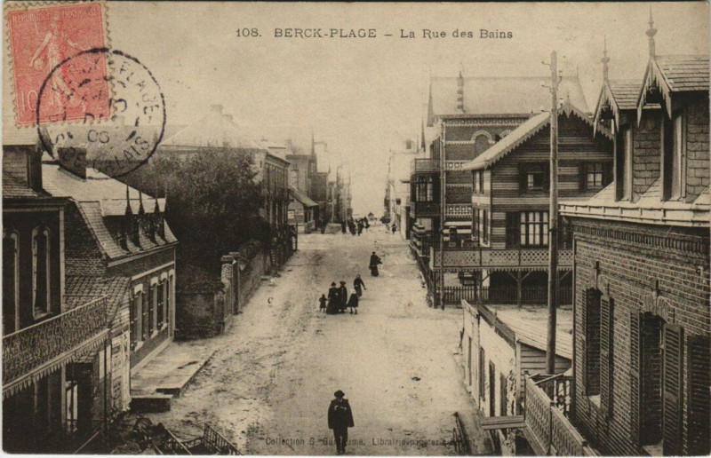 Carte postale ancienne Berck-Plage Rue des Bains à Berck