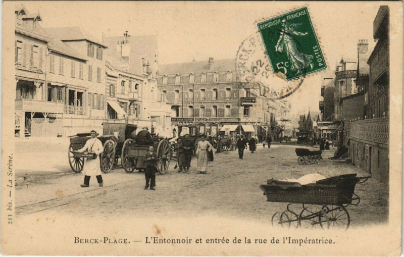 Carte postale ancienne Berck-Plage Entonnoir à Berck