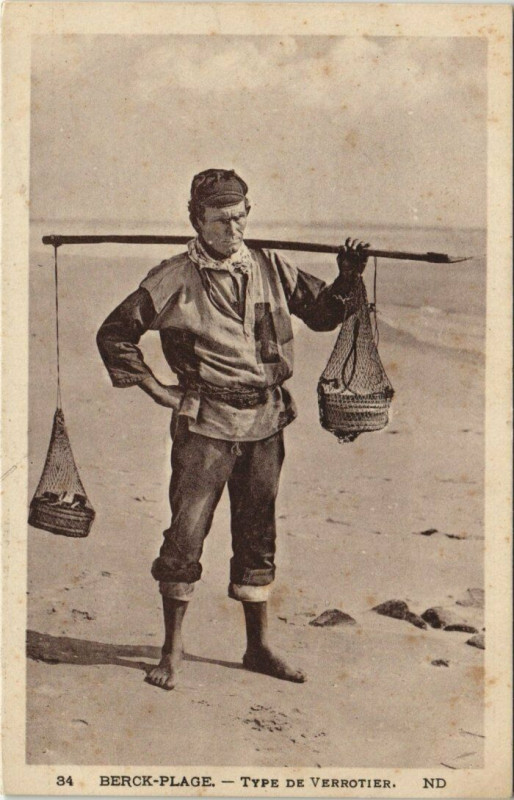 Carte postale ancienne Berck-Plage Type de Verrotier à Berck