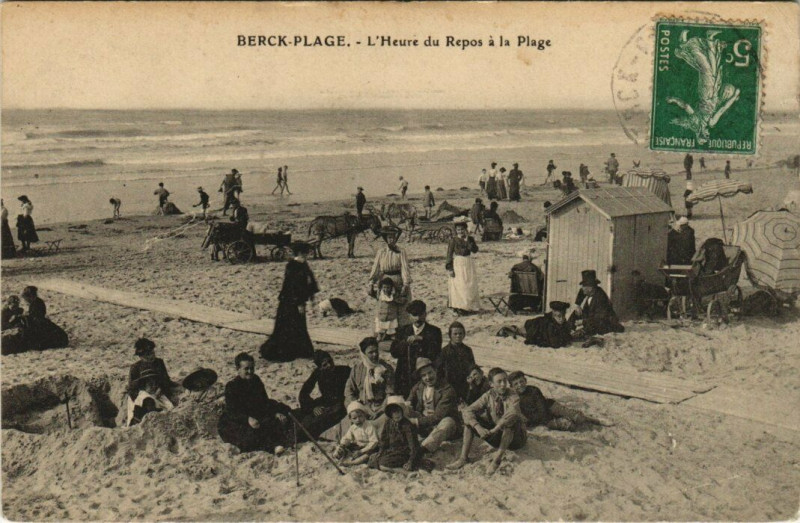 Carte postale ancienne Berck-Plage Heure du Repos a la Plage à Berck