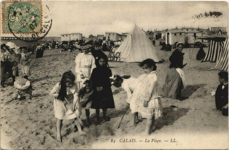 Carte postale ancienne Calais - La Plage à Calais