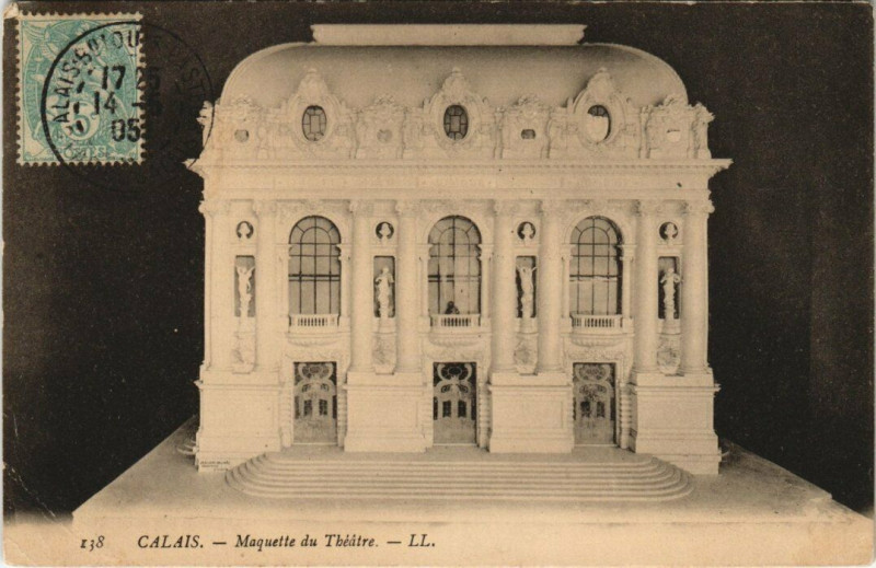 Carte postale ancienne Calais - Maquette du Théatre à Calais