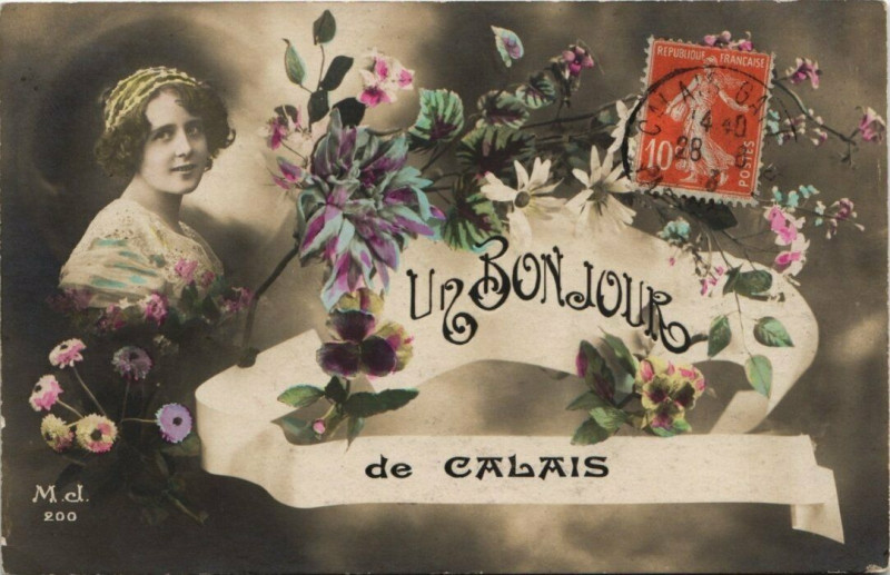 Carte postale ancienne Un Bonjour de Calais à Calais
