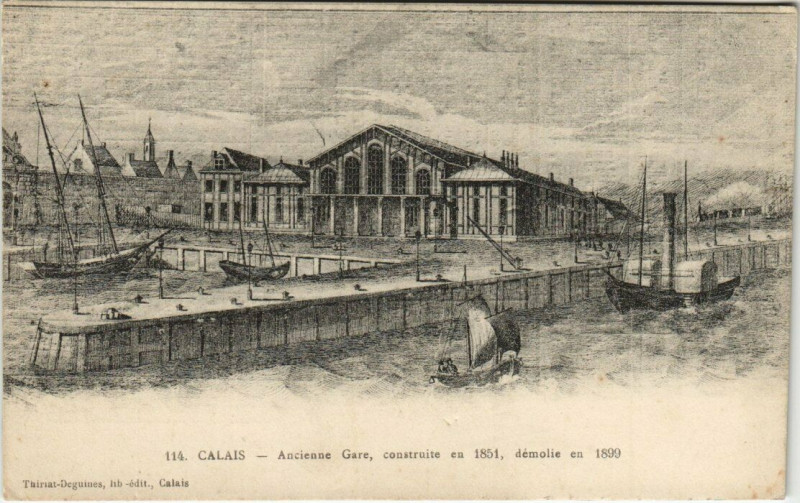 Carte postale ancienne Calais - Ancienne Gare à Calais