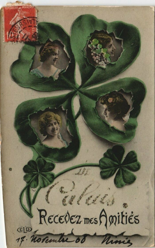 Carte postale ancienne De Calais Recevez mes Amitiés à Calais