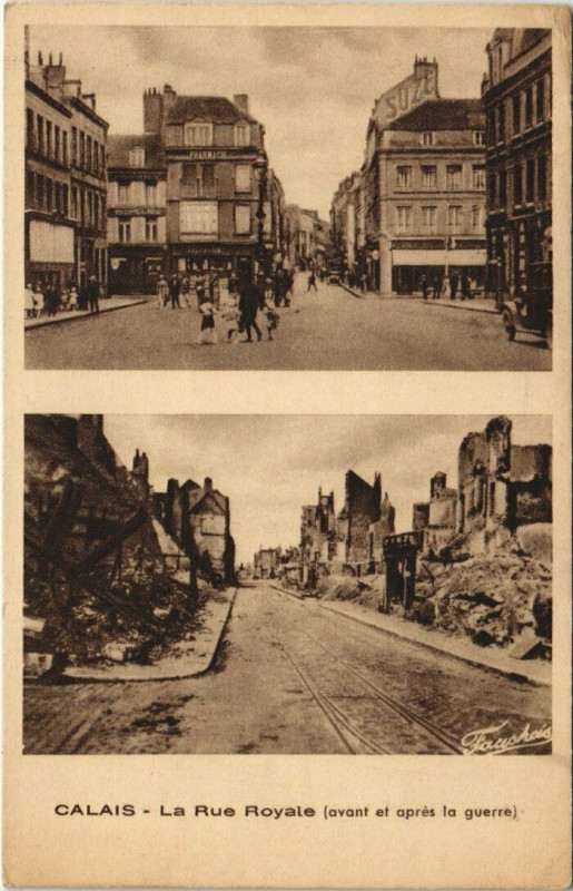 Carte postale ancienne Calais - La Rue Royale à Calais